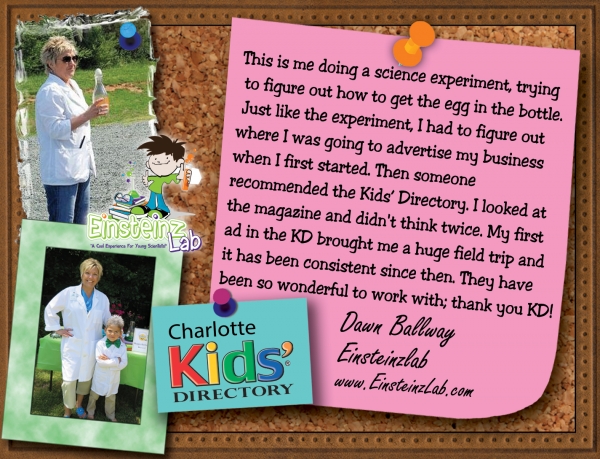 Dawn Ballway's note about the Kids' Directory (Atomz Lab, then Einsteinz Lab)